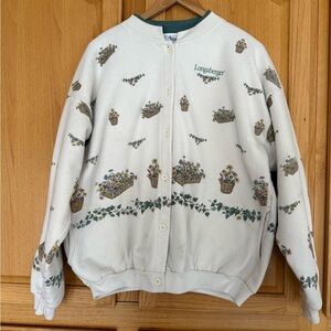 Longaberger Cream Sweatshirt with Floral Accents